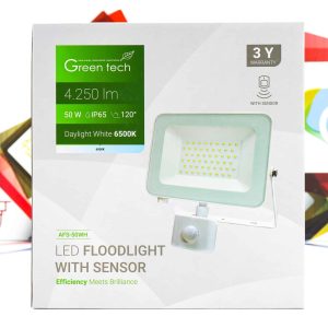 LED Reflektor sa senzorom Green Tech 50W AFS-50WH 4250lm IP65 6500K bijeli