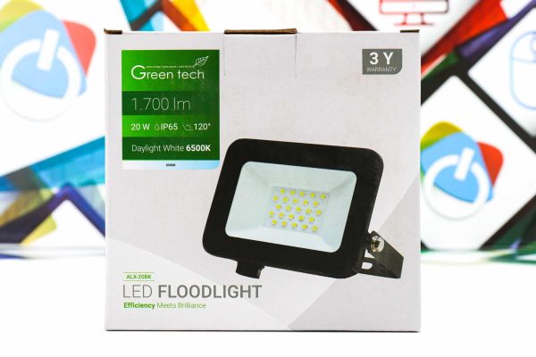 LED Reflektor Green Tech 20W ALX-20BK 1700lm IP65 6500K crni