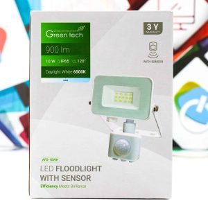 LED Reflektor sa senzorom Green Tech 10W AFS-10WH 900lm IP65 6500K bijeli
