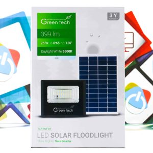 LED solarni reflektor 25W Green Tech SLF-25W-CW IP65 6500K