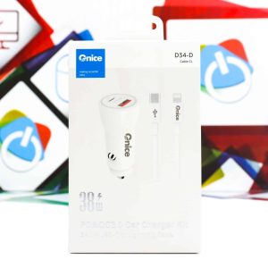 Auto punjač D34-D s kablom Lightning 5V3A 38W