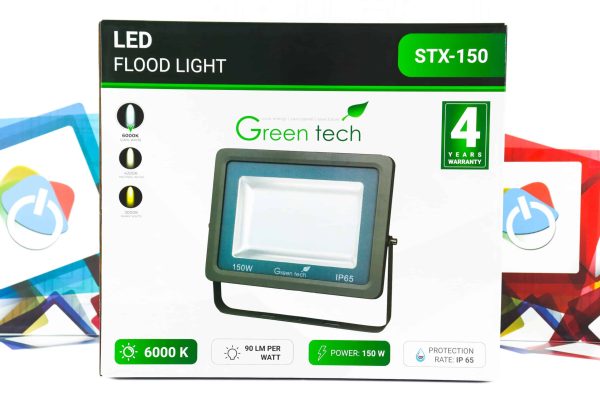 LED Reflektor Green Tech 150W STX-150 90lm IP65 6500K sivi