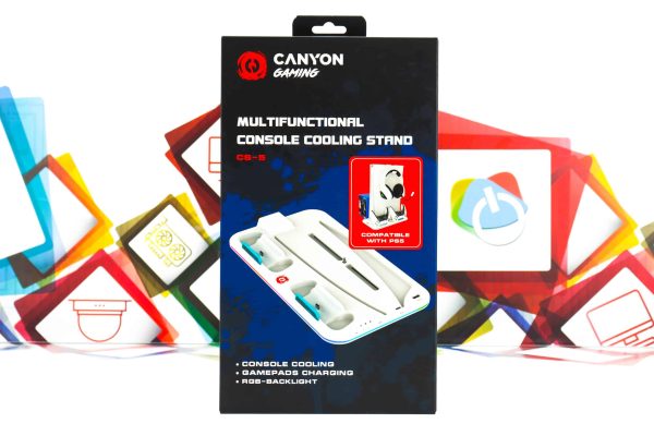 Multifunkcionalni rashladni stalak + punjač za PS5 kontrolere Canyon CS-5