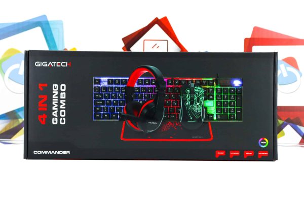 Set tipkovnica miš slušalice podloga Gigatech Commander 4u1