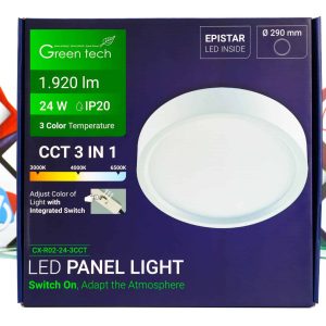 LED panel Green Tech 24W 3000K-6500K nadgradbeni okrugli