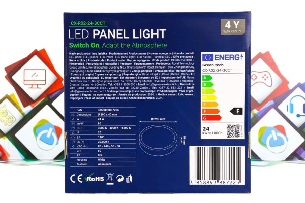 LED panel Green Tech 24W 3000K-6500K nadgradbeni okrugli - Slika 2