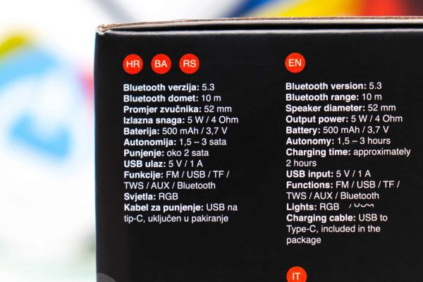 Bluetooth zvučnik Gigatech B300 5W RGB - Slika 2
