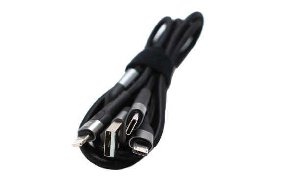 USB kabal Digicell 1m 3u1 Micro, Type-C, Ligthning crni - Slika 2