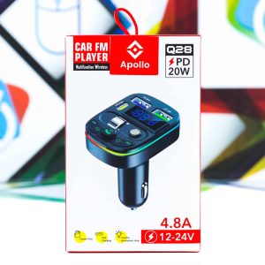 FM transmiter modulator Apollo Q28 Black RGB auto punjač