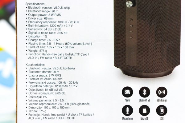 Bluetooth zvučnik SBOX BT-801 8W - Slika 5