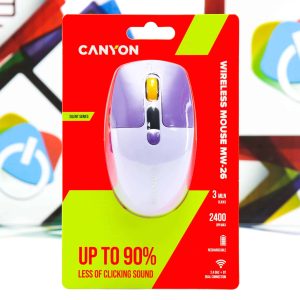Miš bežični Canyon MW-26 ljubičasti WiFi BT