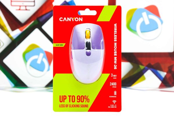 Miš bežični Canyon MW-26 ljubičasti WiFi BT