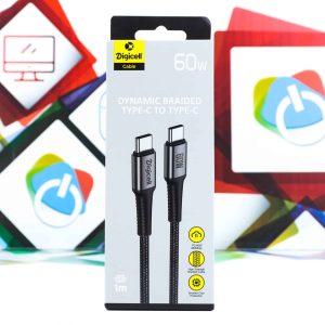 USB-C na USB-C kabal Digicell 60W 1m pleteni