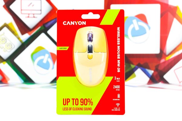 Miš bežični Canyon MW-26 žuti WiFi BT