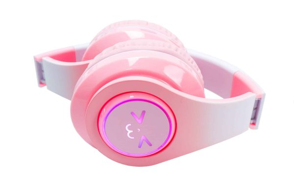 Slušalice bežične QYS-130 roze sa RGB LED osvjetljenjem - Slika 8