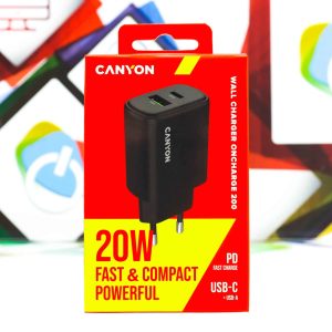 Kućni punjač Canyon OnCharge 200 20W USB-C + USB-A