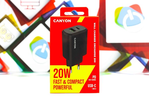 Kućni punjač Canyon OnCharge 200 20W USB-C + USB-A