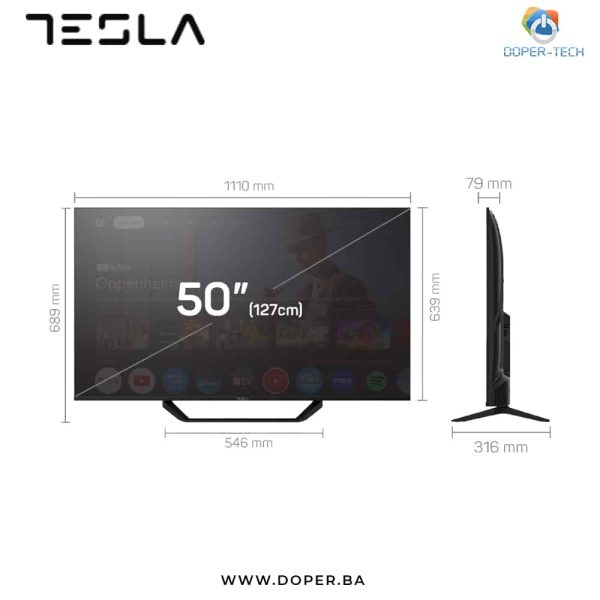 TV Tesla 50E655BUS 50'' LED 4K UHD Smart Google TV - Slika 2